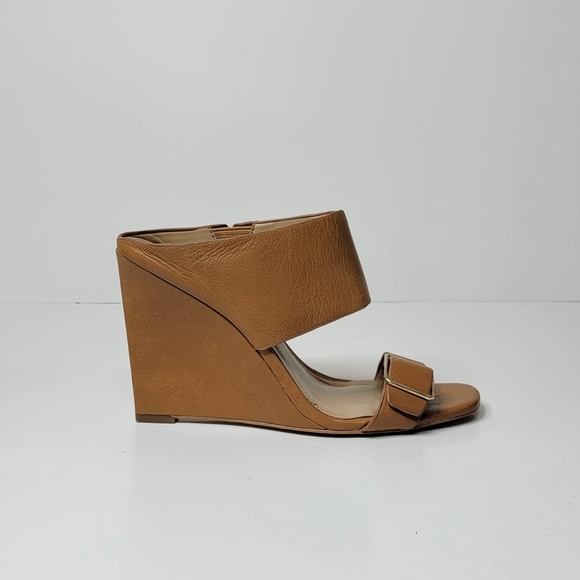 ANN TAYLOR Leather strappy Slip-on Open Toe wedge sandals size 6 - Picture 5 of 16